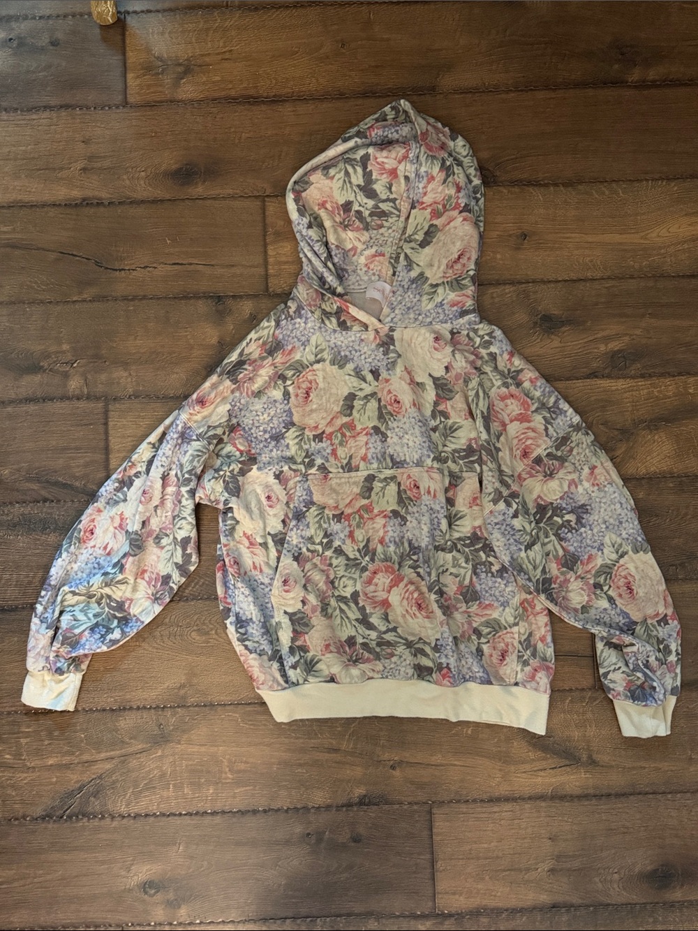 Selkie Floral Print Hooded Pullover Sweatshirt